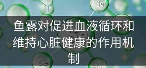 鱼露对促进血液循环和维持心脏健康的作用机制